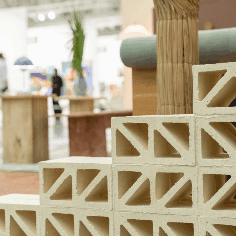 Painted clay screen blocks breeze block
