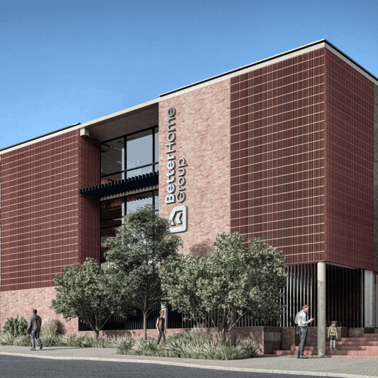 Bendehuis building in Pretoria featuring Klay Mirage Quad screen blocks