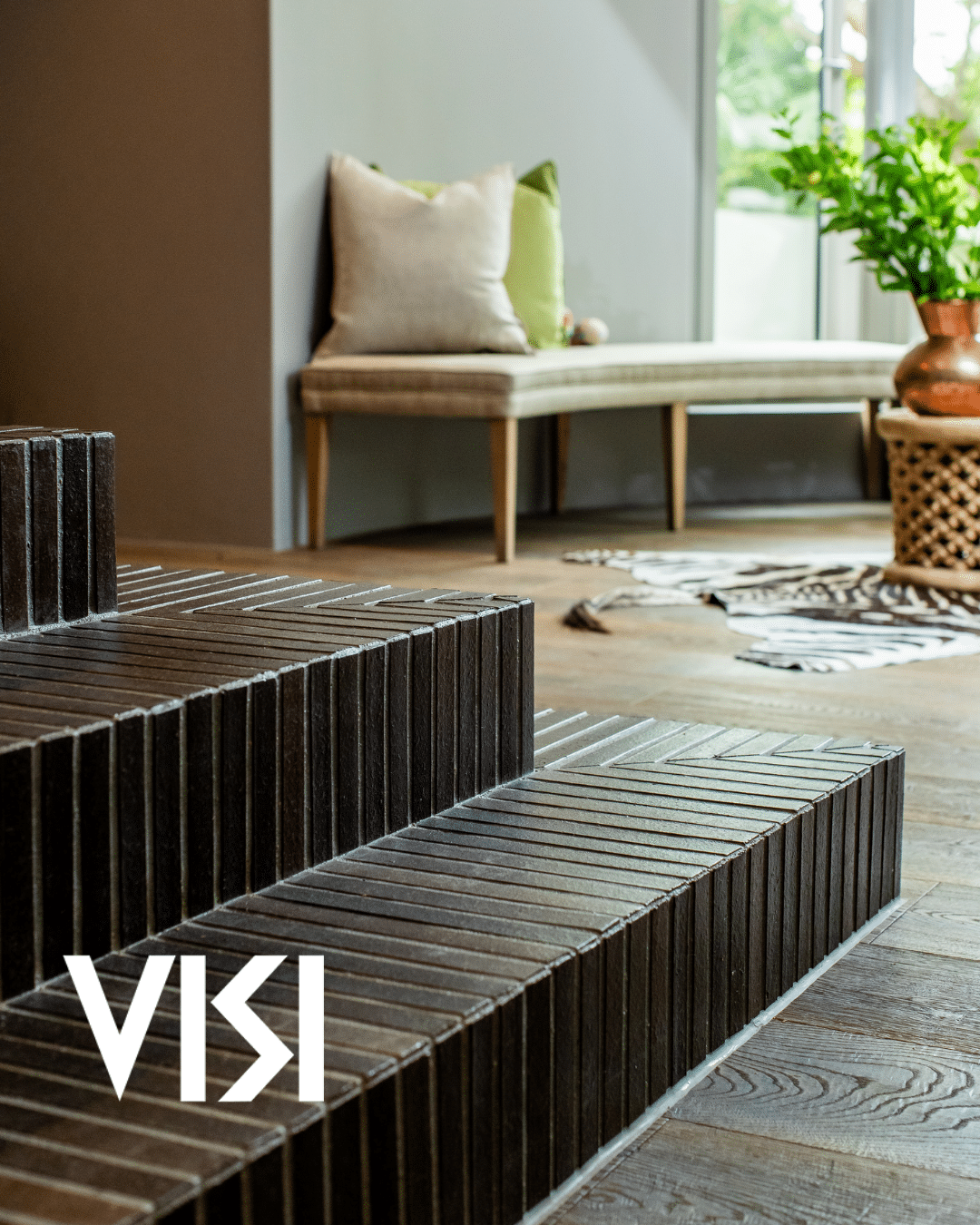Klay's Espresso Klompie Tiles featured in Visi Magazine issue #140